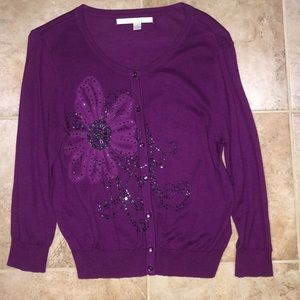 Lauren Conrad Floral Detailed Cardigan